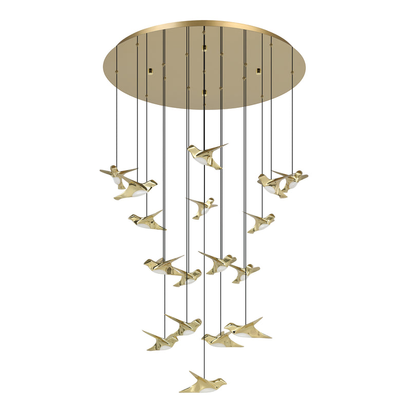 Paratebueno 33" 3CCT LED Pendant Light - Brass