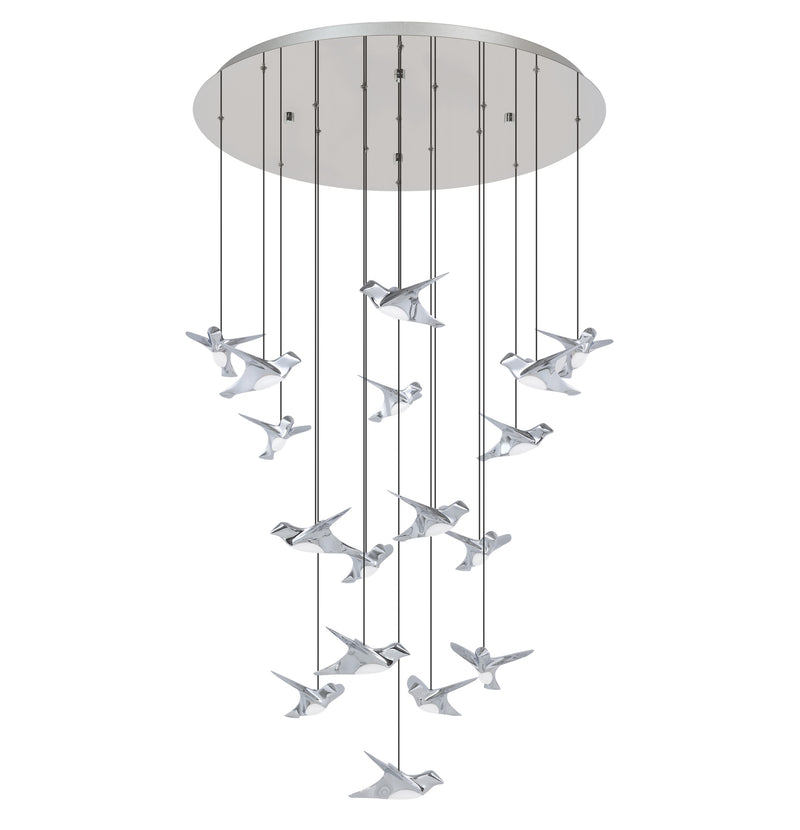 Paratebueno 33" 3CCT LED Pendant Light - Chrome