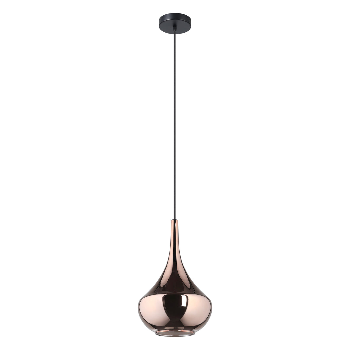 Almoster 10" Pendant Light - Textured Black / Copper Smoked