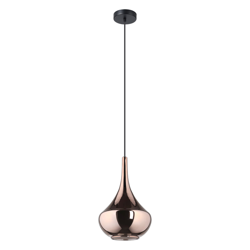 Almoster 10" Pendant Light - Textured Black / Copper Smoked