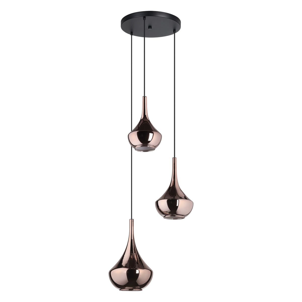 Almoster 20" Pendant Light - Textured Black / Copper Smoked