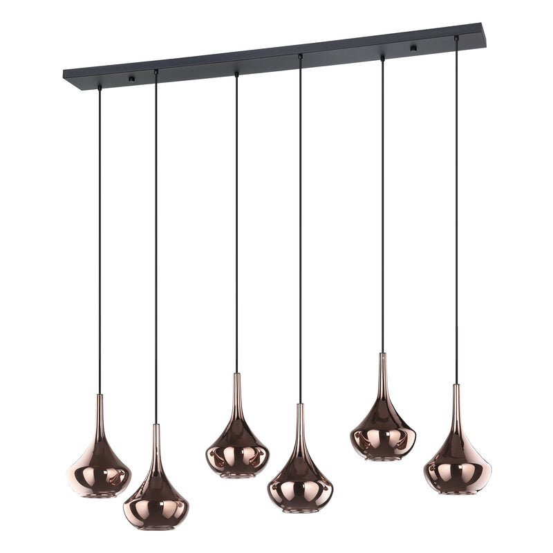 Almoster 57" Pendant Light - Textured Black / Copper Smoked