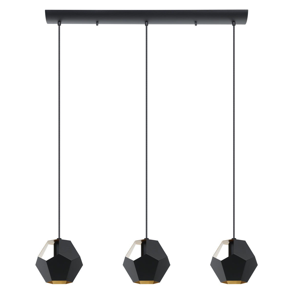 Rasigures 35" Pendant Light - Textured Black / Gold