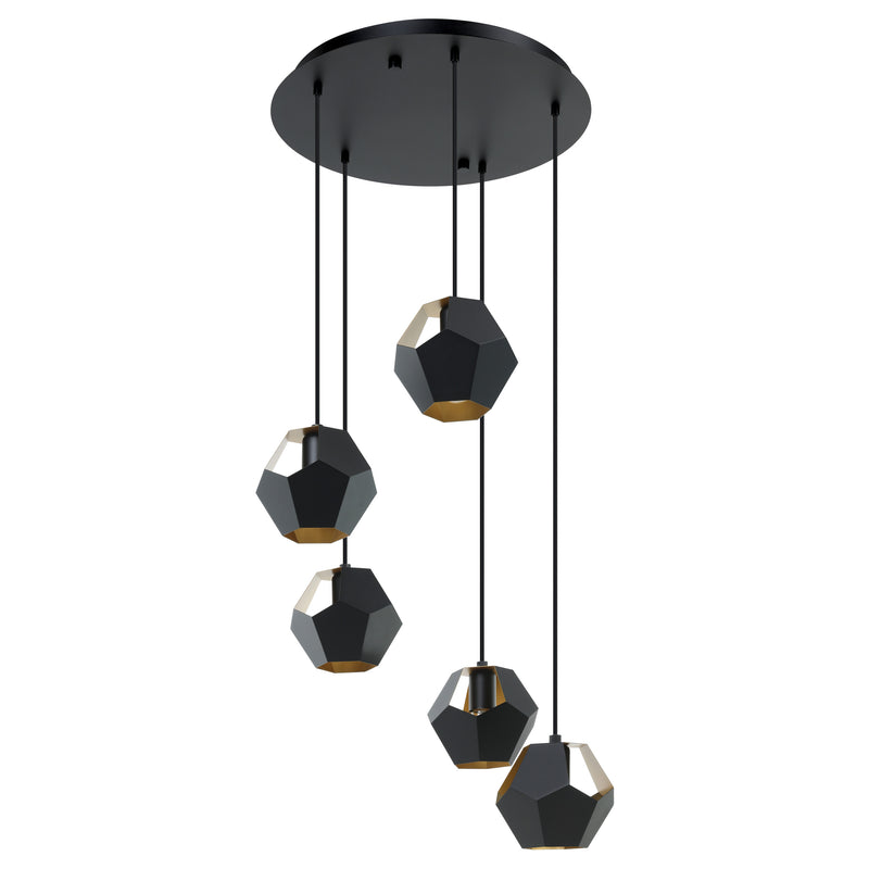 Rasigures 22" Pendant Light - Textured Black / Gold
