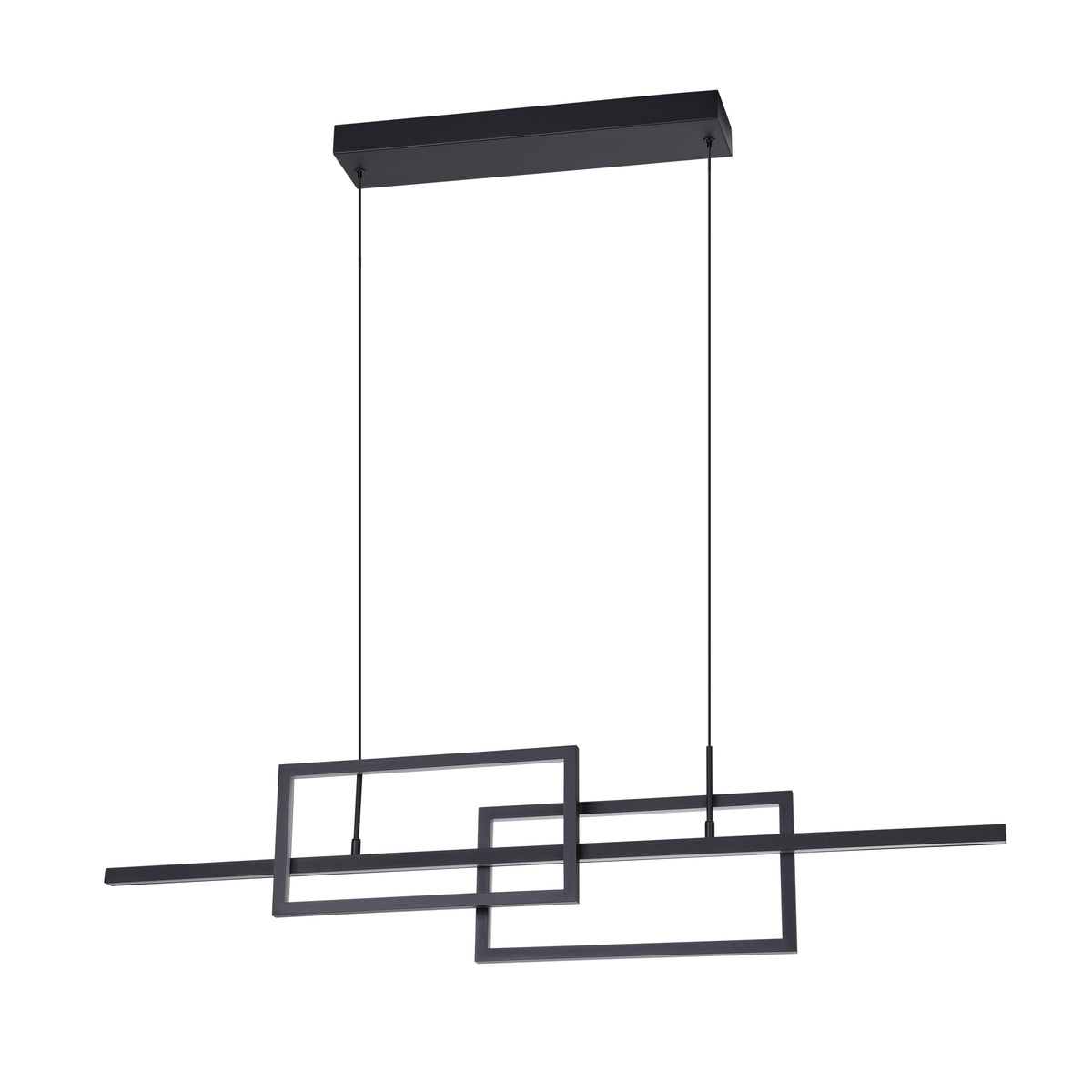Puebla 45" 3CCT LED Linear Chandelier - Textured Black