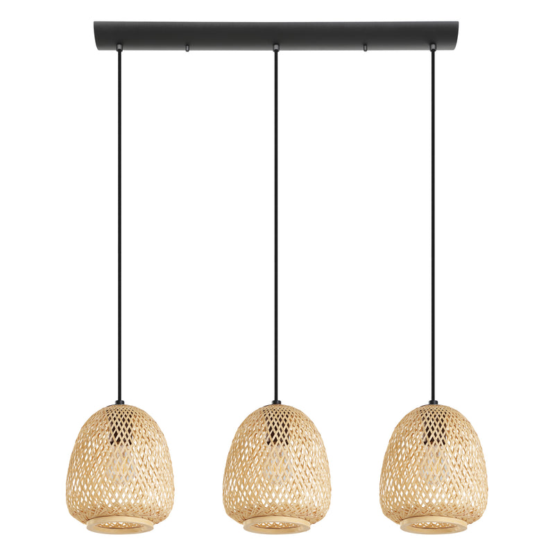 Dembleby 35" Pendant Light - Textured Black / Natural Bamboo