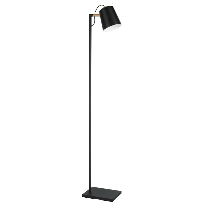 Lacey 63" Floor Lamp - Textured Black / Wood
