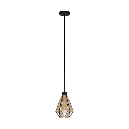 Adwickle 7" Pendant Light - Textured Black / Jute
