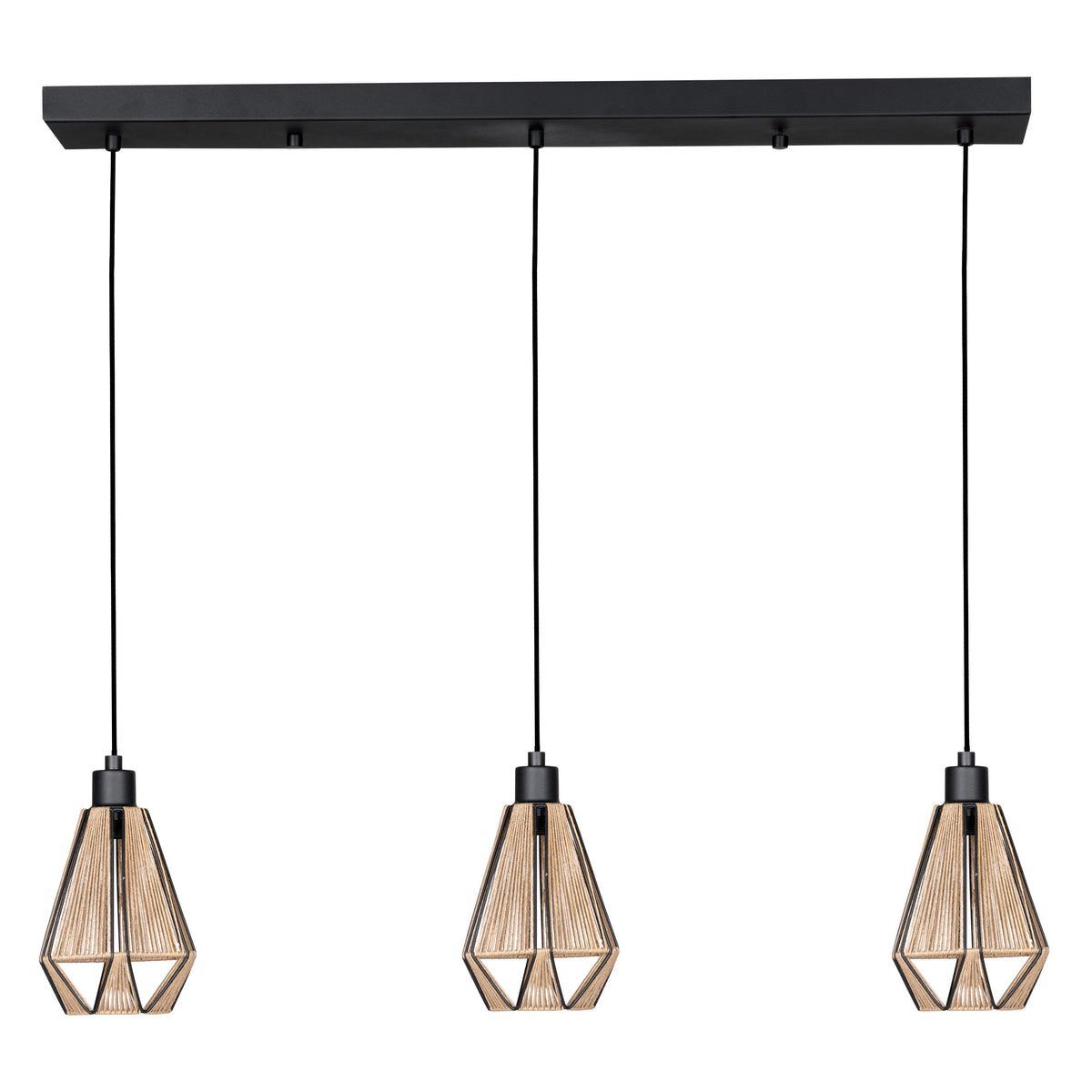 Adwickle 34" Pendant Light - Textured Black / Jute