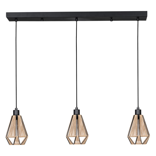 Adwickle 34" Pendant Light - Textured Black / Jute