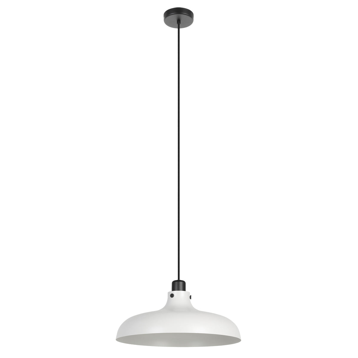 Matlock 15" Pendant Light - Textured Black / Textured Light Gray