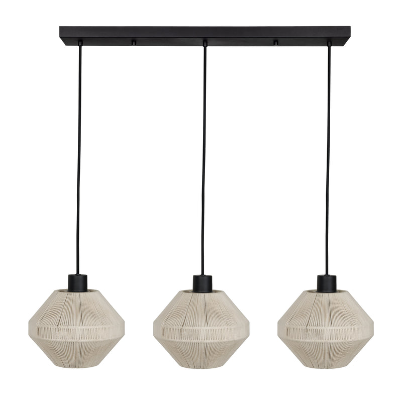 Midsummer 36" Pendant Light - Textured Black / Cream Jute
