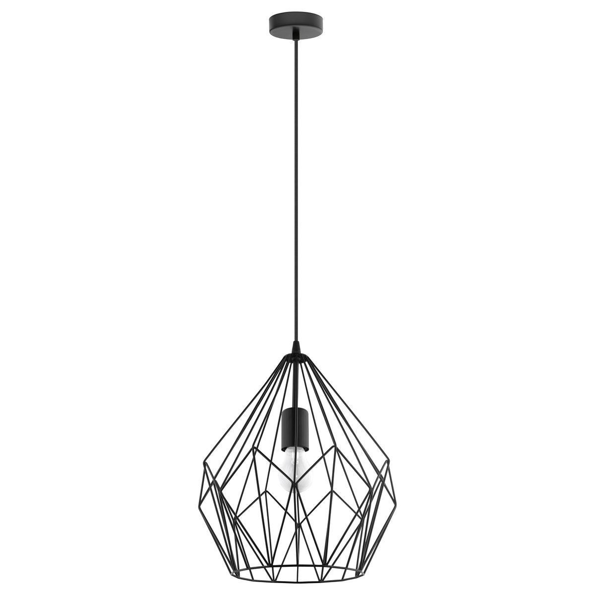 Carlton 12" Pendant Light - Matte Black