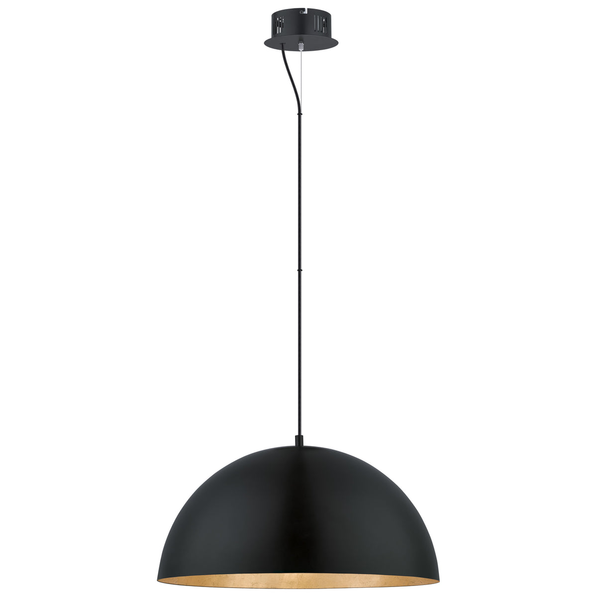 Gaetano 21" LED Pendant Light - Matte Black / Gold