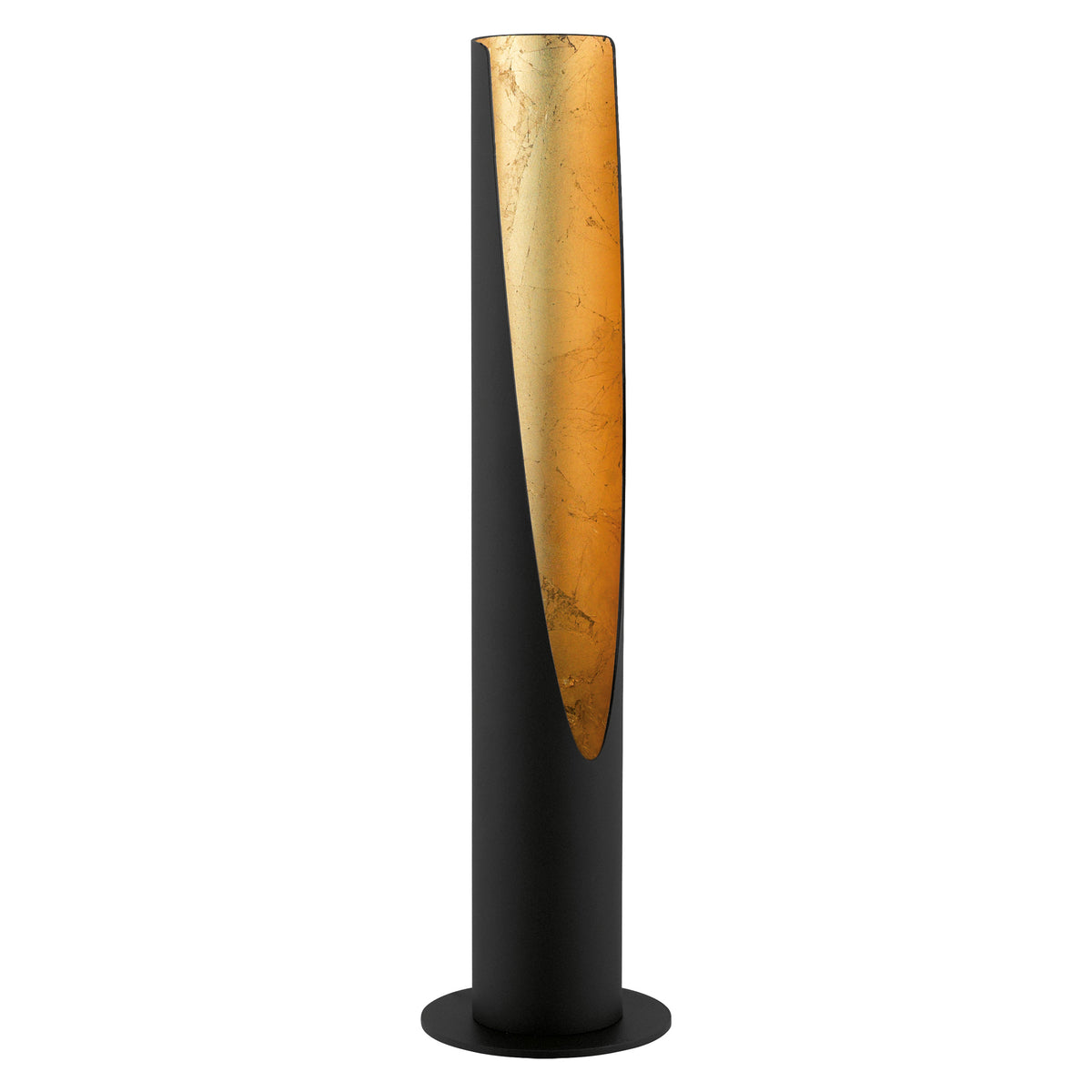 Barbotto 15" Table Lamp - Textured Black / Gold Leaf