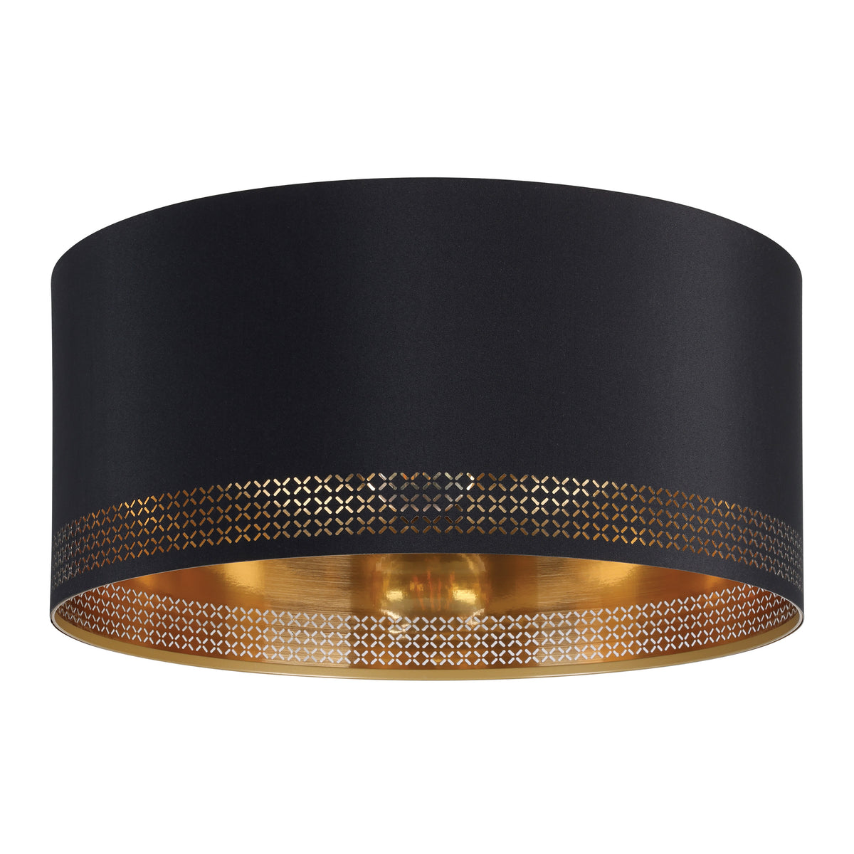 Esteperra 18" Flush Mount - Textured Black / Gold